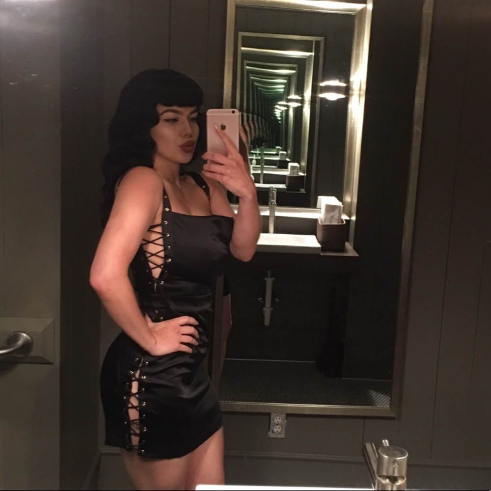 Mistress Rocks Satin Mini Dress - Picture 3 of 4